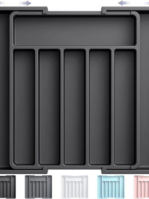 61A75H5TpL._AC_SL1500_ Cutlery Drawer Organizer with 6–8 Compartments, Adjustable Kitchen Utensil Storage Tray