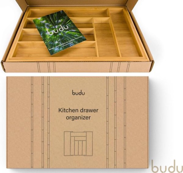 61SNgSQYEEL._AC_SL1200_ Expandable Bamboo Cutlery Drawer Organizer, Adjustable Kitchen Utensil Storage Tray