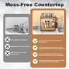 61XiCuJa6dL._AC_SL1200_ Metal Kitchen Organizer Rack with Side Basket, Multi-Purpose Storage Shelf for Kitchen & Bathroom