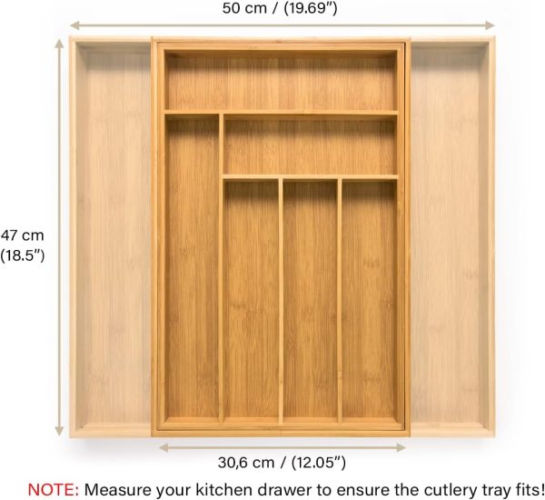 61Zj8Hvv3LL._AC_SL1200_ Expandable Bamboo Cutlery Drawer Organizer, Adjustable Kitchen Utensil Storage Tray