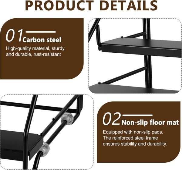 Carbon Steel Spice Storage Rack – 4 Tier Free Standing Kitchen Organiser