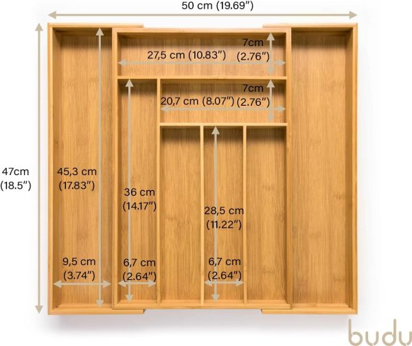 61msivHsGjL._AC_SL1200_ Expandable Bamboo Cutlery Drawer Organizer, Adjustable Kitchen Utensil Storage Tray