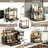 7162SG-PBDL._AC_SL1200_ Metal Kitchen Organizer Rack with Side Basket, Multi-Purpose Storage Shelf for Kitchen & Bathroom
