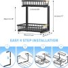 716ZqBvW6dL._AC_SL1500_ Extra Wide 2-Tier Under Sink Pull-Out Organizer, Heavy Duty Carbon Steel Sliding Storage Rack for Kitchen & Bathroom
