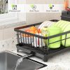 716uXOiGzSL._AC_SL1500_ Compact Dish Drying Rack with Drainboard & 360° Spout, Kitchen Counter Organizer with Utensil Holder