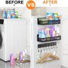 7176Drqr1bL._AC_SL1500_ Optimized Product Title Magnetic Spice Rack for Refrigerator with 2 Shelves & Hook Rack, Heavy Duty Kitchen Storage Organizer