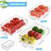 71DE1-1U0qL._AC_SL1500_ 6-Piece Stackable Fridge Storage Containers Set, Clear PET Refrigerator Organizer Bins with Handles