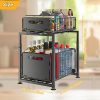 71HezacwBZL._AC_SL1500_ 2 Tier Under Sink Organizer with Pull-Out Drawers, Adjustable Cabinet Storage Shelf