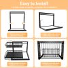 Adjustable L-Shaped Under Sink Organizer with Sliding Drawers, Metal Storage Rack for Kitchen & Bathroom