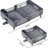 71N6cNaA10L._AC_SL1500_ Extendable Dish Drying Rack with Drainage Spout, Stainless Steel Kitchen Counter Organizer