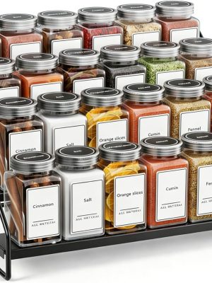 71QgyaF6mFL._AC_SL1500_ Carbon Steel Spice Storage Rack – 4 Tier Free Standing Kitchen Organiser