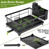 71YsDX1LpJL._AC_SL1500_ Compact Dish Drying Rack with Drainboard & 360° Spout, Kitchen Counter Organizer with Utensil Holder