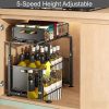 71dw-pGIfTL._AC_SL1500_ 2 Tier Under Sink Organizer with Pull-Out Drawers, Adjustable Cabinet Storage Shelf