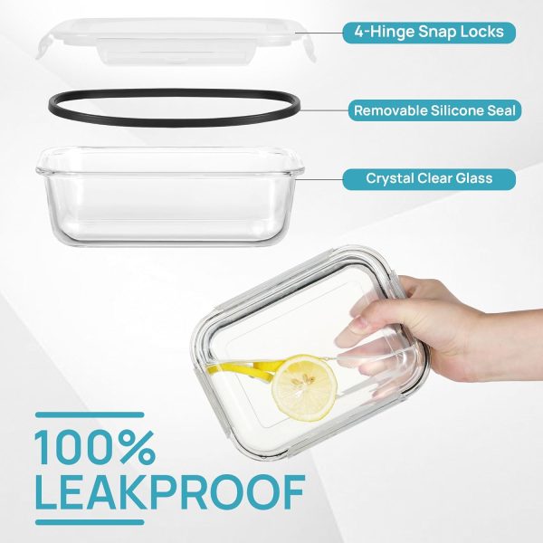 71etmWqwtwL._AC_SL1500_ 8-Piece Glass Food Storage Containers Set with Lids, Airtight Stackable Meal Prep Lunch Boxes