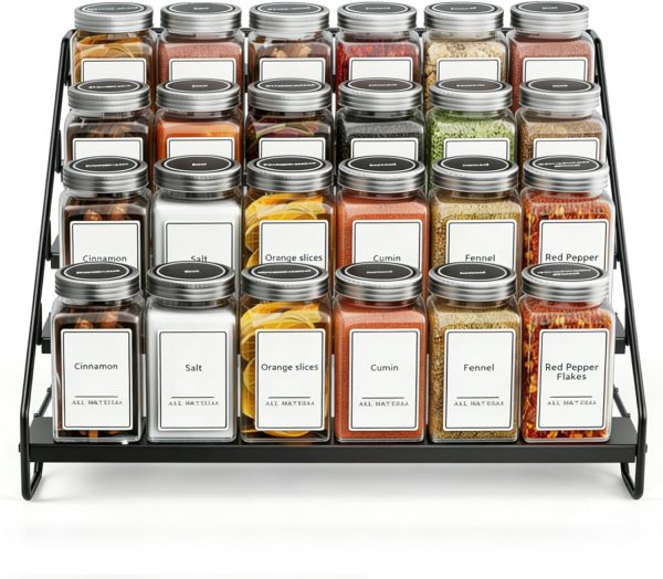 Carbon Steel Spice Storage Rack – 4 Tier Free Standing Kitchen Organiser
