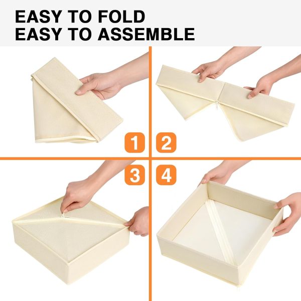 71k2e1hypaL._AC_SL1500_ 12-Pack Foldable Drawer Organizer Set, Fabric Storage Boxes for Wardrobe, Closet & Dresser Use