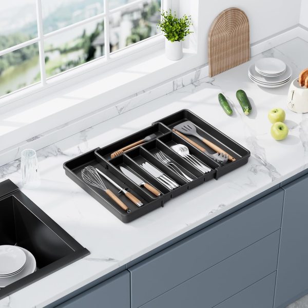 71nQBZoCQPL._AC_SL1500_ Cutlery Drawer Organizer with 6–8 Compartments, Adjustable Kitchen Utensil Storage Tray