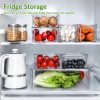 71oGzk4typL._AC_SL1254_ 7-Piece Stackable Fridge Storage Containers Set with Lids, Clear Plastic Refrigerator Organizer Bins