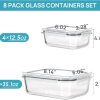 71pprhdrrUL._AC_SL1500_ 8-Piece Glass Food Storage Containers Set with Lids, Airtight Stackable Meal Prep Lunch Boxes