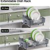 71rTEZypNFL._AC_SL1500_ Extendable Dish Drying Rack with Drainage Spout, Stainless Steel Kitchen Counter Organizer