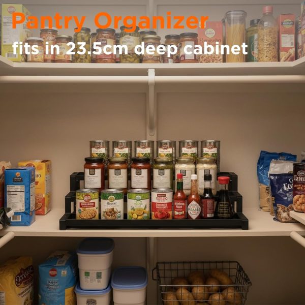 71rf6ba2-zL._AC_SL1500_ 3-Tier Expandable Spice Rack Organizer, Adjustable Metal Kitchen Shelf for Countertop & Cabinet Storage