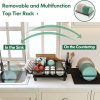 71yMsWFxFKL._AC_SL1500_ 2-Tier Dish Drying Rack with Drainboard & 360° Spout, Large Capacity Kitchen Counter Organizer