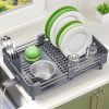 812WEZZLlRL._AC_SL1500_ Extendable Dish Drying Rack with Drainage Spout, Stainless Steel Kitchen Counter Organizer