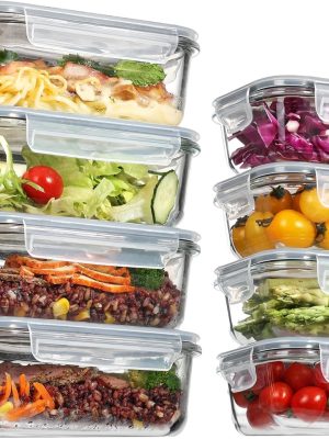 814Jf1z1-WL._AC_SL1500_ 8-Piece Glass Food Storage Containers Set with Lids, Airtight Stackable Meal Prep Lunch Boxes