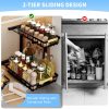 818j4s6JGjL._AC_SL1500_ Extra Wide 2-Tier Under Sink Pull-Out Organizer, Heavy Duty Carbon Steel Sliding Storage Rack for Kitchen & Bathroom