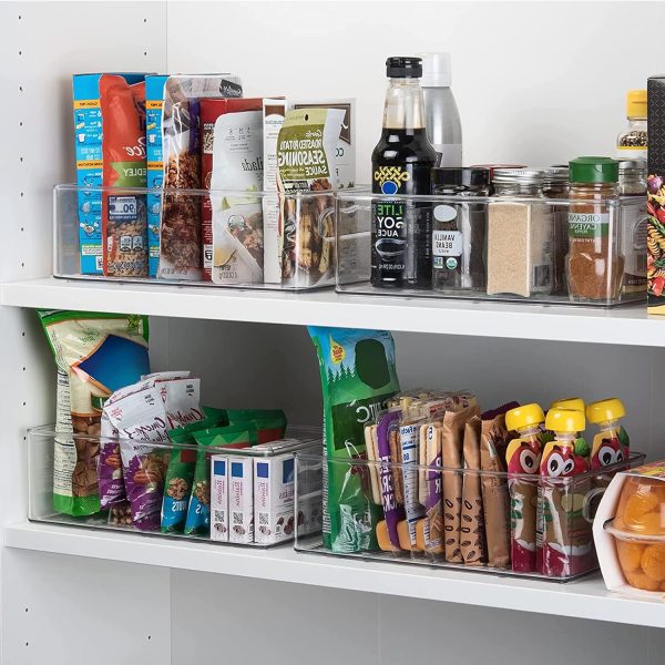 819XZ7mjL._AC_SL1500_ 6-Piece Stackable Fridge Storage Containers Set, Clear PET Refrigerator Organizer Bins with Handles
