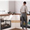 L-Shaped Under Sink Storage Shelf, Heavy Duty Pull-Out Organizer for Cleaning Supplies