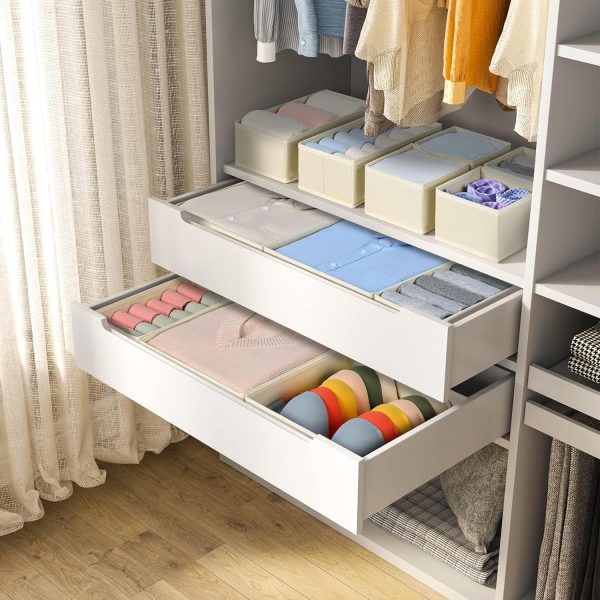 81GraEMLF8L._AC_SL1500_ 12-Pack Foldable Drawer Organizer Set, Fabric Storage Boxes for Wardrobe, Closet & Dresser Use