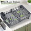 81InJcumQaL._AC_SL1500_ Extendable Dish Drying Rack with Drainage Spout, Stainless Steel Kitchen Counter Organizer