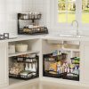 Adjustable L-Shaped Under Sink Organizer with Sliding Drawers, Metal Storage Rack for Kitchen & Bathroom