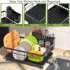 81MaF441IHL._AC_SL1500_ Compact Dish Drying Rack with Drainboard & 360° Spout, Kitchen Counter Organizer with Utensil Holder