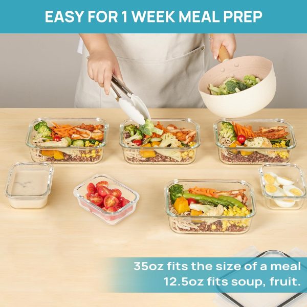 81TKCxjuzuL._AC_SL1500_ 8-Piece Glass Food Storage Containers Set with Lids, Airtight Stackable Meal Prep Lunch Boxes