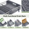 81cNsYCInbL._AC_SL1500_ Extendable Dish Drying Rack with Drainage Spout, Stainless Steel Kitchen Counter Organizer