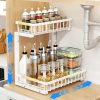 81hswGcx7-L._AC_SL1500_ Extra Wide 2-Tier Under Sink Pull-Out Organizer, Heavy Duty Carbon Steel Sliding Storage Rack for Kitchen & Bathroom