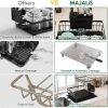 81jJX1btfL._AC_SL1500_ 2-Tier Dish Drying Rack with Drainboard & 360° Spout, Large Capacity Kitchen Counter Organizer
