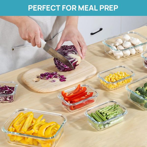 81lBrG6DUL._AC_SL1500_ 8-Piece Glass Food Storage Containers Set with Lids, Airtight Stackable Meal Prep Lunch Boxes