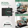 81miQG2svjL._AC_SL1500_ 2-Tier Dish Drying Rack with Drainboard & 360° Spout, Large Capacity Kitchen Counter Organizer