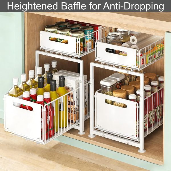 81vuE2GKPfL._AC_SL1500_ 2 Tier Under Sink Organizer with Pull-Out Drawers, Adjustable Cabinet Storage Shelf