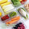 81ySGEMnzjL._AC_SL1500_ 7-Piece Stackable Fridge Storage Containers Set with Lids, Clear Plastic Refrigerator Organizer Bins