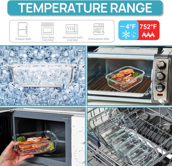 91VHcO5q6uL._AC_SL1500_ 8-Piece Glass Food Storage Containers Set with Lids, Airtight Stackable Meal Prep Lunch Boxes